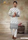 Outluk Wedding Vol 48 Pure Silk Fabric With Embroidery Work Mens Wear Kurta Payjama